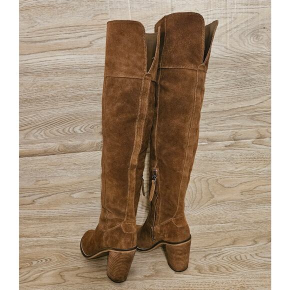 Steve Madden Orlando Palisade Chestnut Leather Knee High Boots Suede Womens 6.5 - Picture 4 of 12
